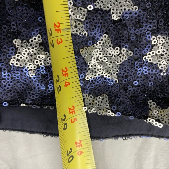 ZARA Blue Silver Star Sequin Shirt Jacket Sz M Bowie Ziggy Festival Oversized - Picture 10 of 10